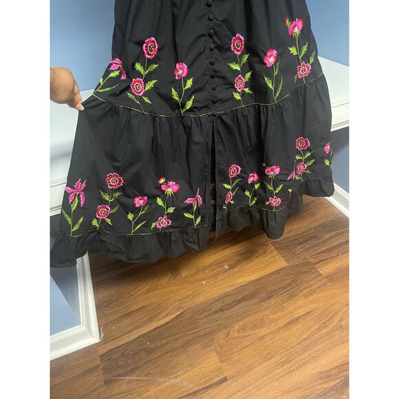 Wayward Fancies eShakti Sz M/L Black Maxi Dress Cottage Dark Fairy Whimsigoth - Picture 9 of 10